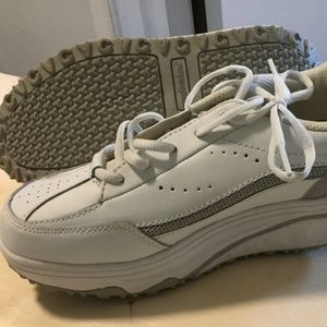 White Lace Up Gym Shoes